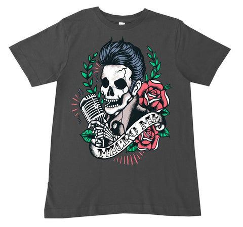 Elvis Skull Tee, Charcoal (Infant, Toddler, Youth, Adult)