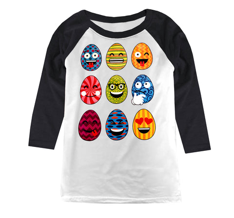 Emoji Eggs Raglan, W/B (Toddler, Youth, Adult)