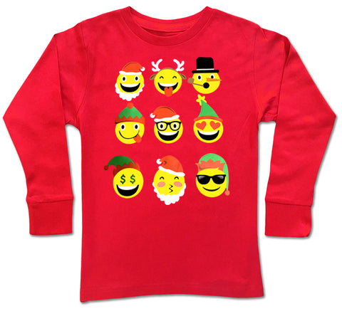 CHR-Emojis Long Sleeve Shirt, Red  (Infant, Toddler, Youth)