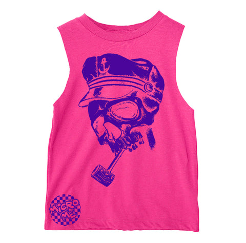 Fisher Skull Muscle Tank, Hot Pink  (Infant, Toddler, Youth, Adult)