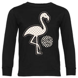 Natural Checks Flamingo  LS Shirt, Black (Infant, Toddler, Youth , Adult)