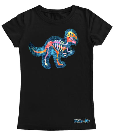 SS-Salty Dino GIRLS Fitted Tee, Black (Youth, Adult)