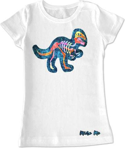 SS-Salty Dino GIRLS Fitted Tee, White (Youth, Adult)