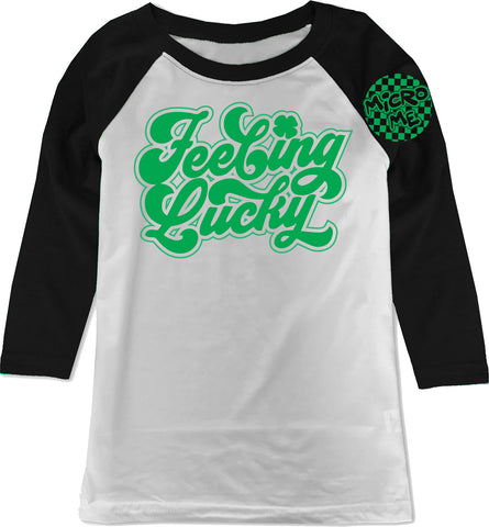 Feeling Lucky Raglan, W/B (Infant, Toddler, Youth, Adult)
