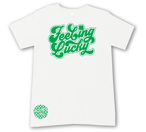 Feeling Lucky Tee, White  (Infant, Toddler, Youth, Adult)