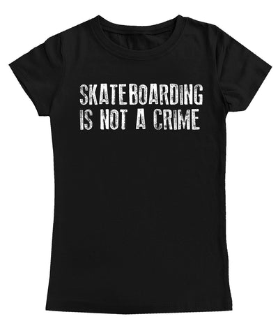 Skateboarding Is Not A Crime Fitted Tee, Black (Infant, Toddler, Youth)