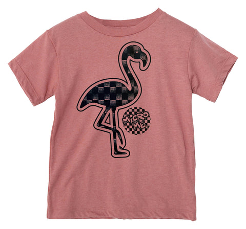 Denim Check Flamingo Tee, Clay (Infant, Toddler, Youth, Adult)