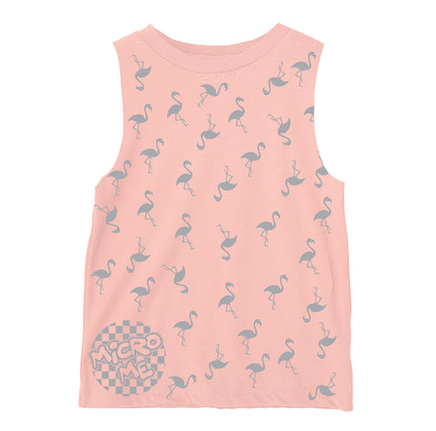 Flamingos  Muscle Tank , Peach  (Infant, Toddler, Youth, Adult)