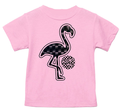 Denim Check Flamingo Tee, Lt. Pink (Infant, Toddler, Youth, Adult)