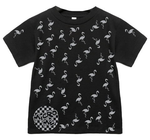 Flamingos  Tee , Black  (Infant, Toddler, Youth, Adult)