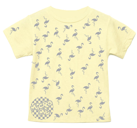 Flamingos  Tee, Butter  (Infant, Toddler, Youth, Adult)