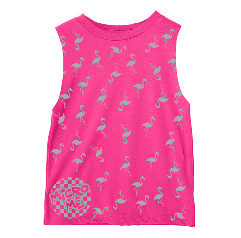 Flamingos  Muscle Tank, Hot Pink (Infant, Toddler, Youth, Adult)