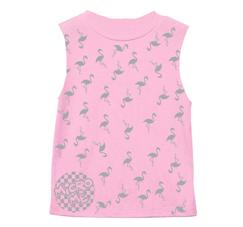 Flamingos  Muscle Tank, Lt. Pink (Toddler, Youth, Adult)