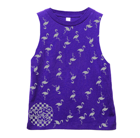 Flamingos  Muscle Tank, Purple (Infant, Toddler, Youth, Adult)