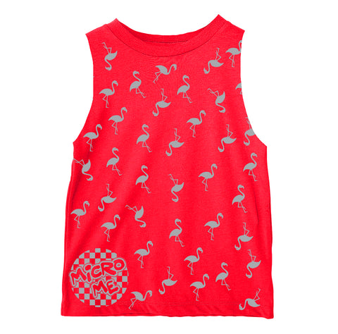 Flamingos  Muscle Tank, Red  (Infant, Toddler, Youth, Adult)
