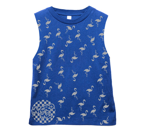 Flamingos  Muscle Tank , Royal (Infant, Toddler, Youth, Adult)