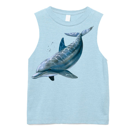 Flipper Muscle Tank, Lt. Blue (Infant, Toddler, Youth, Adult)