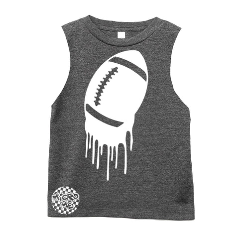 Football Drip Muscle Tank, Dk. Heather (Infant, Toddler, Youth, Adult)