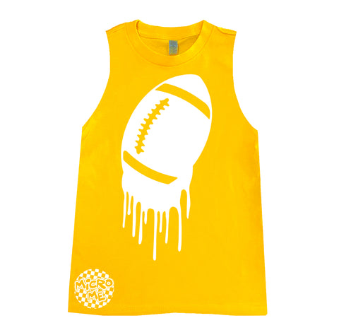 Football Drip Muscle Tank, Gold (Infant, Toddler, Youth, Adult)