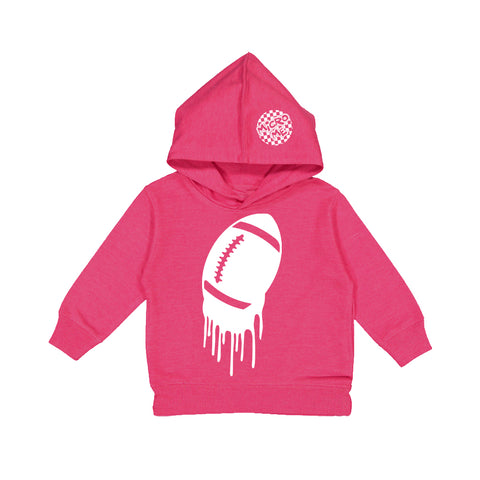 Drip Football  Hoodie, Hot Pink (Toddler, Youth, Adult)