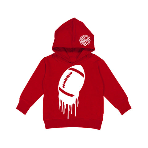 Drip Football  Hoodie, Red  (Toddler, Youth, Adult)