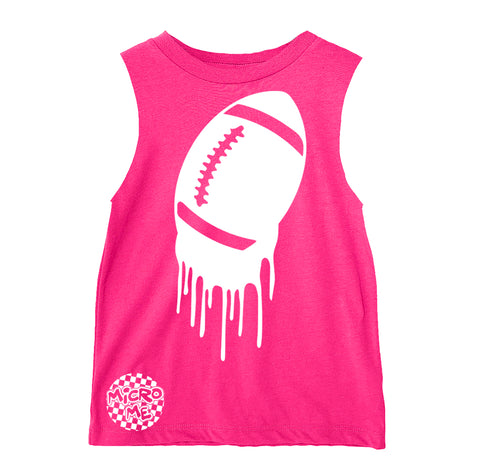 Football Drip Muscle Tank, Hot Pink (Infant, Toddler, Youth, Adult)