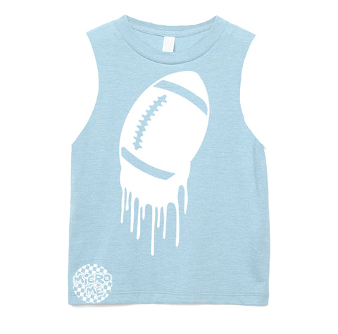 Football Drip Muscle Tank, Lt. Blue  (Infant, Toddler, Youth, Adult)