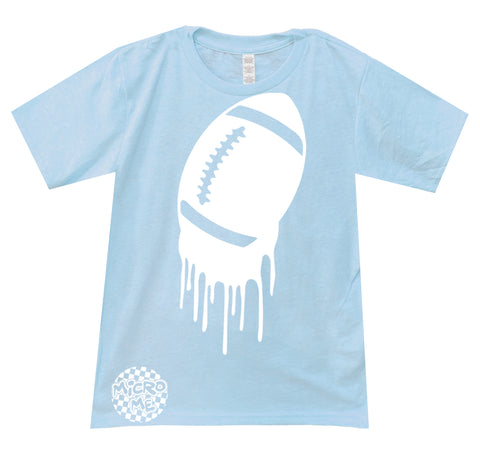 Football Drip Tee,  Lt. Blue  (Infant, Toddler, Youth, Adult)