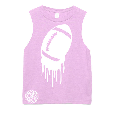 Football Drip Muscle Tank, Lt. Pink  (Infant, Toddler, Youth, Adult)