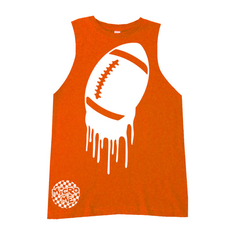 Football Drip Muscle Tank, Orange  (Infant, Toddler, Youth, Adult)