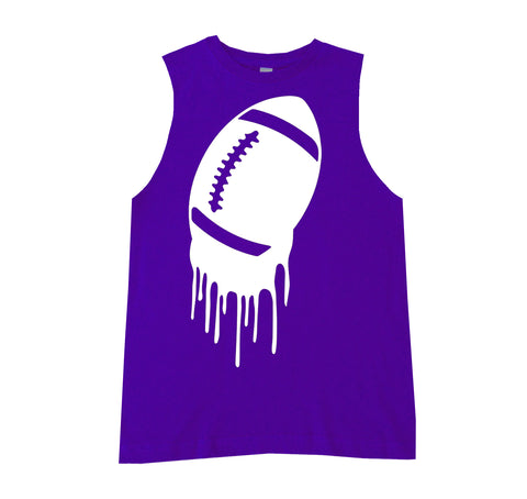 Football Drip Muscle Tank, Purple  (Infant, Toddler, Youth, Adult)