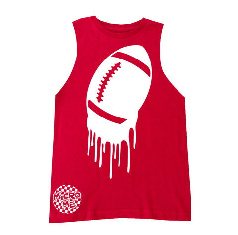 Football Drip Muscle Tank, Red  (Infant, Toddler, Youth, Adult)