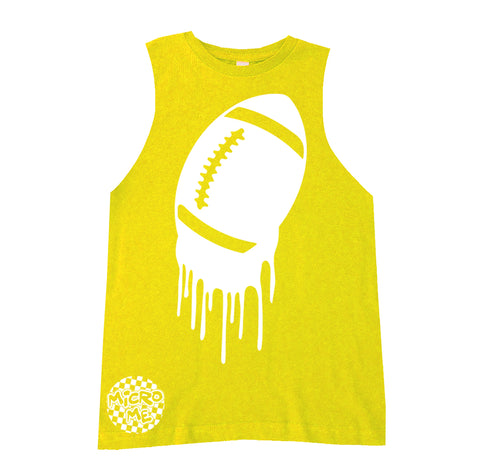 Football Drip Muscle Tank, Yellow  (Infant, Toddler, Youth, Adult)