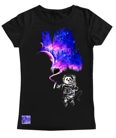 Galaxy Panda GIRLS Fitted Tee, Black(Youth, Adult)