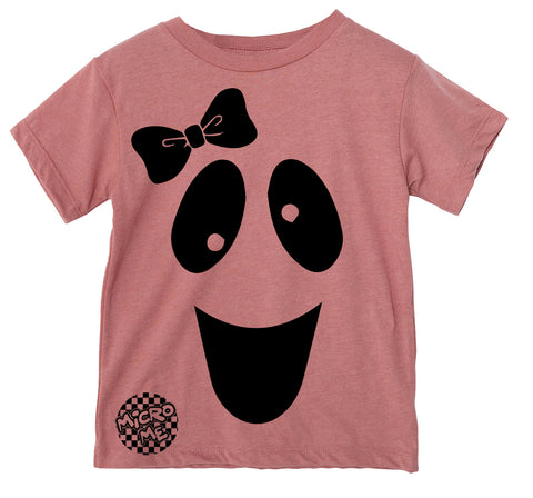 Ghost w/Bow Tee,  Clay (Infant, Toddler, Youth, Adult)