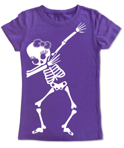 Girly Skeleton Dab Tee, Purple (Infant, Toddler, Youth, Adult)