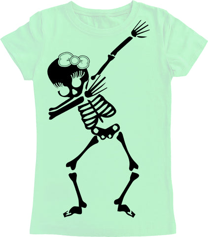 Girly Skeleton Dab Tee, Mint (Toddler, Youth, Adult)
