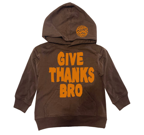 Give Thanks Bro Fleece Hoodie, Brown/Orange (Toddler)