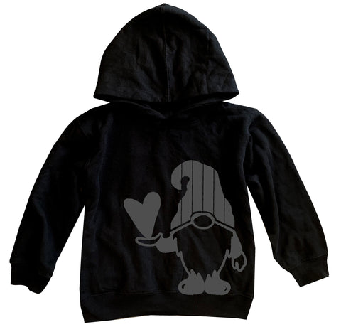 Gnome Valentine Hoodie, Black (Toddler, Youth, Adult)