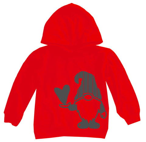 Gnome Valentine Hoodie, Red (Toddler, Youth, Adult)