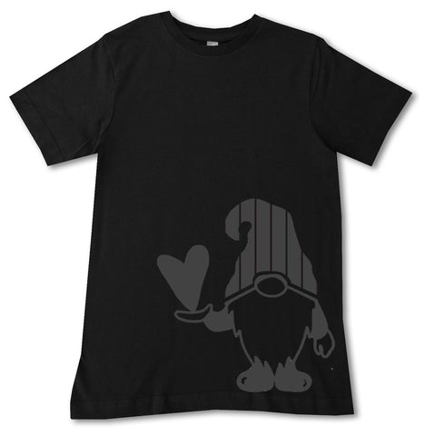 Gnome Valentine Tee,  Black (Infant, Toddler, Youth, Adult)