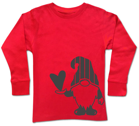 Gnome Valentine  LS Shirt, Red (Infant, Toddler, Youth)