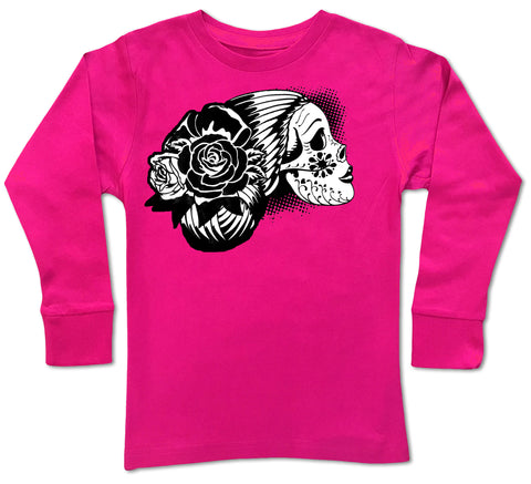 Gorg Skull  Long Sleeve Shirt, Hot PInk (Infant, Toddler, Youth)