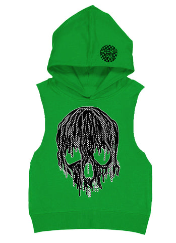 Checker Drip  Fleece Muscle Tank, Green (Toddler, Youth, Adult)