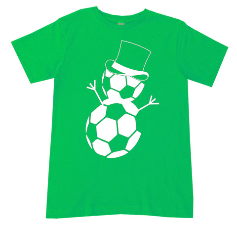 Soccer Snowman Tee Shirt, Green (Infant, Toddler, Youth)