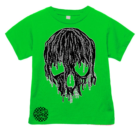 Checker Drip Skull Tee,  Green  (Infant, Toddler, Youth, Adult)