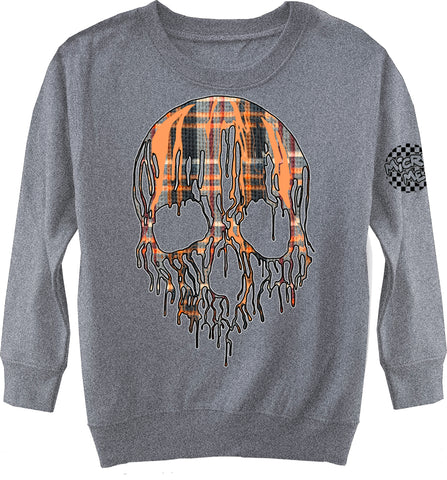 Halloween Drip Skull Sweatshirt, H.Grey (Toddler, Youth, Adult)