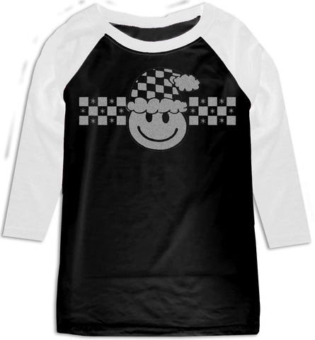 Happy Checkers Raglan, B/W (Toddler, Youth)