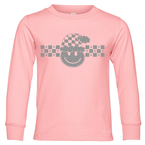 Happy Checkers Long Sleeve Shirt, Pink (Infant, Toddler, Youth)