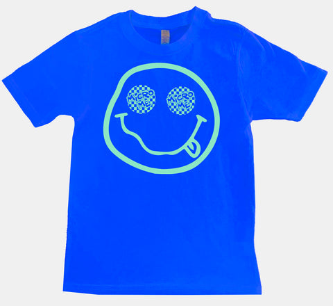 Happy Logo Tee, Neon Blue  (Infant, Toddler, Youth, Adult)